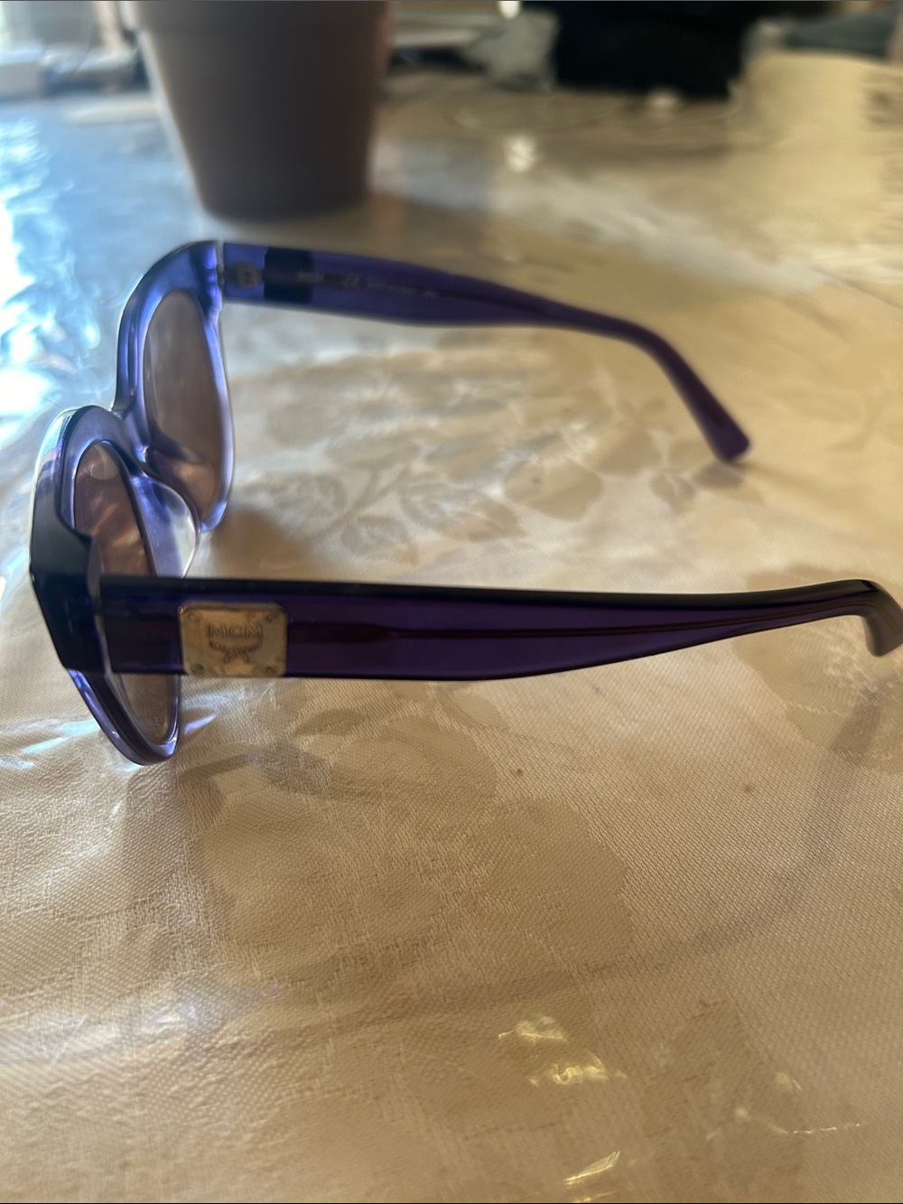 MCM Purple Sunglass Temple Arm with Subtle Logo - Picture 4 of 7